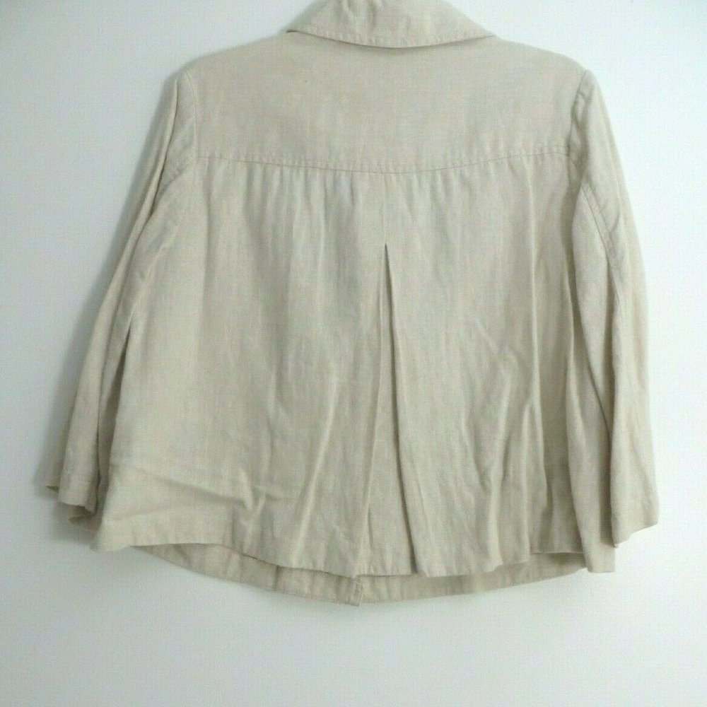 ( FINAL) STYLE & CO. VTG. TAN LINEN JACKET - Picture 4 of 4